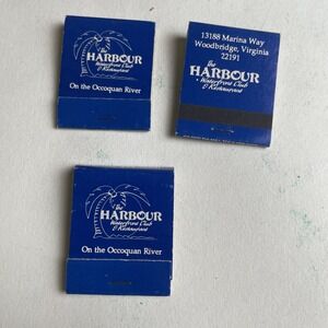 Harbor Waterfront club Restraunt Matchbook Woodbridge Virginia Unstruck Lot of 3